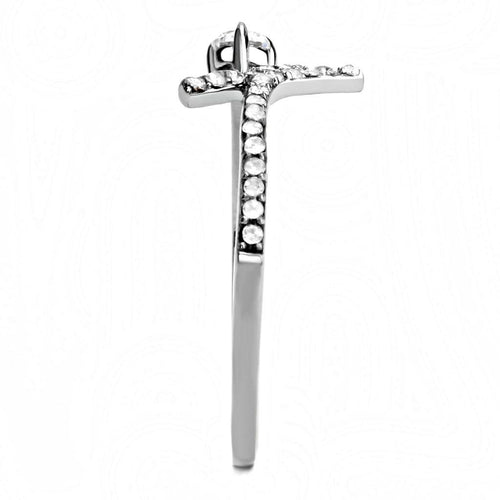 Anillo Acero Inoxidable Pulido - Diseño Clásico con Circonia