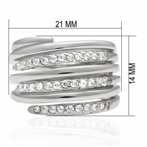 Anillo de Latón Rodio con Circonia AAA Transparente