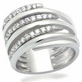 Anillo de Latón Rodio con Circonia AAA Transparente