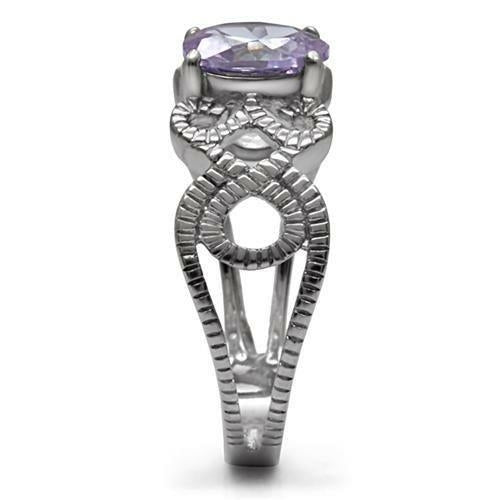 Anillo Acero Inoxidable Pulido con Circonia AAA