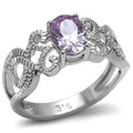 Anillo Acero Inoxidable Pulido con Circonia AAA